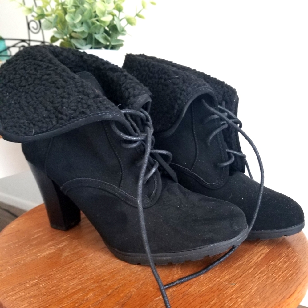 Black Fur Booties